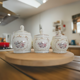3 piece Ceramic Canister Set-Bouquet