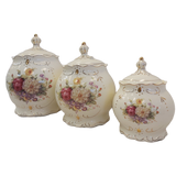 3 piece Canister Set-Flower