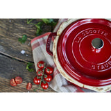4Qt / 3.8 L Cast Iron Round Cocotte Cherry Staub