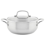 Stainless Steel Casserole with Lid, 4-Quart, Brushed Stainless Steel KitchenAid