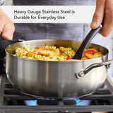 Stainless Steel Casserole with Lid, 4-Quart, Brushed Stainless Steel KitchenAid