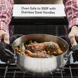 Stainless Steel Casserole with Lid, 4-Quart, Brushed Stainless Steel KitchenAid