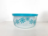 Pyrex 4 Cup Storage Dish- Teal Snowflake