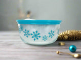 Pyrex 4 Cup Storage Dish- Teal Snowflake