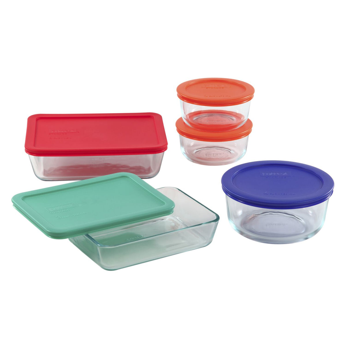 Glass pyrex containers top