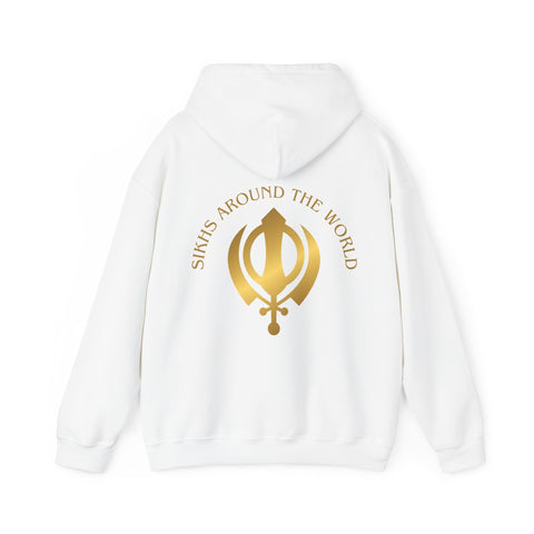 Sikhs Around The World White Hooded Sweatshirt
