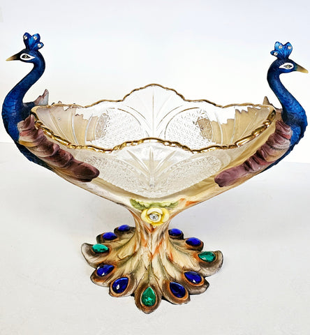 Double Peacock Decoration Bowl