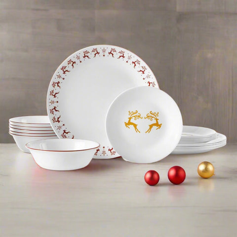 Corelle 18 piece Dinnerware Set Dancer & Prancer