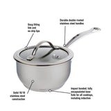 Meyer Nouvelle Stainless Steel 2.1L Saucepan with tempered glass lid