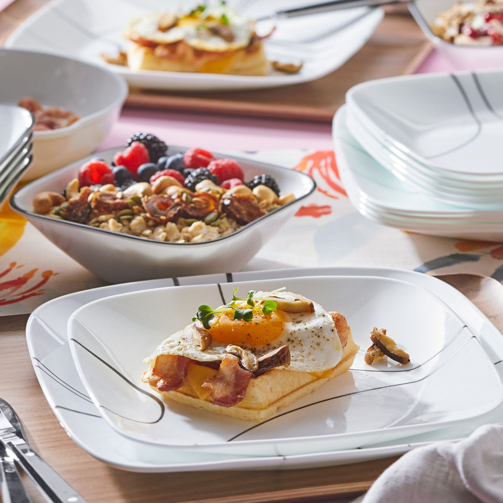 Corelle Simple Lines 12 piece Dinnerware Set Service For 4 Simcart ca Corelle simple lines 12 piece dinnerware set service for 4 simcart ca