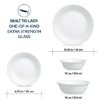 Corelle Winter Frost White 16-piece Dinnerware Set, Service for 4