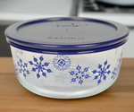 4 Cup Decorated Winter Holiday Blue