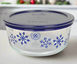 4 Cup Decorated Winter Holiday Blue