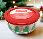 4 Cup Pyrex Storage Dish - Christmas Trees