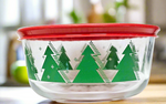 4 Cup Pyrex Storage Dish - Christmas Trees