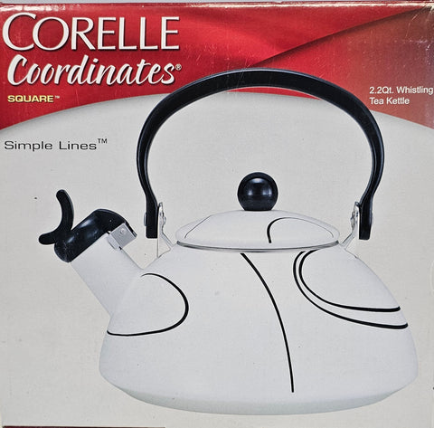 Corelle Coordinates 2.2Qt. Whistling Tea Kettle Simple Lines