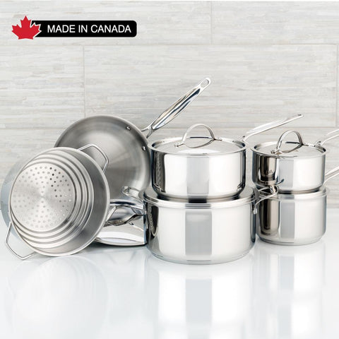 Confederation Stainless Steel Cookware Set, 11-Piece Meyer, Made in Canada