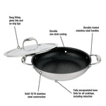 Accolade Stainless Steel 28cm/11" Everyday Pan Non Stick Skillet with cover Meyer