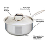 Accolade Stainless Steel 3L Saute Pan with cover Meyer, Made in Canada