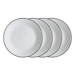 Corelle Brilliant Black 10.25" Dinner Plates, 4 piece Set