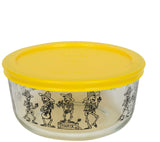 4 Cup Decorated Pyrex Halloween Mariachi Skeleton W/ Yellow Lid