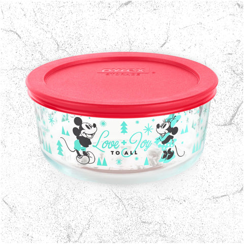 Pyrex Decorated 4cup Mickey & Friends With Red Cover
