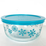 Pyrex 4 Cup Storage Dish- Teal Snowflake