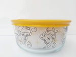 4 Cup Decorated Pyrex Disney Princesses